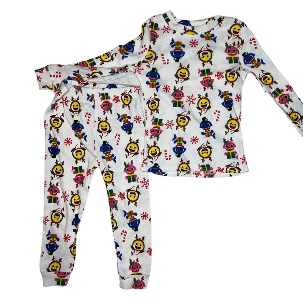 Baby Shark Long Sleeve Christmas Pajama Pants Set Sleepwear, Size 18 months